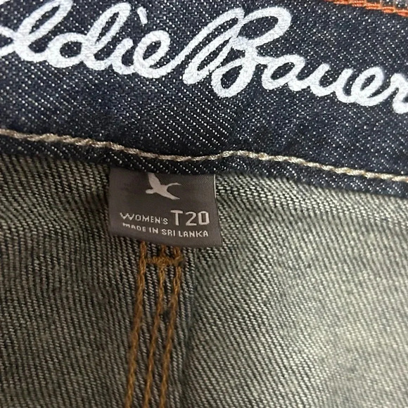 EDDIE BAUER Boyfriend Relaxed Button Fly Ladies Specially Dyed Dark Jean Sz T20 - Picture 10 of 10